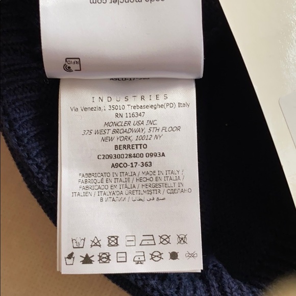 NEW Auth.MONCLER Hat/beanie w/GLOVES/mittens ITALY - Picture 8 of 16